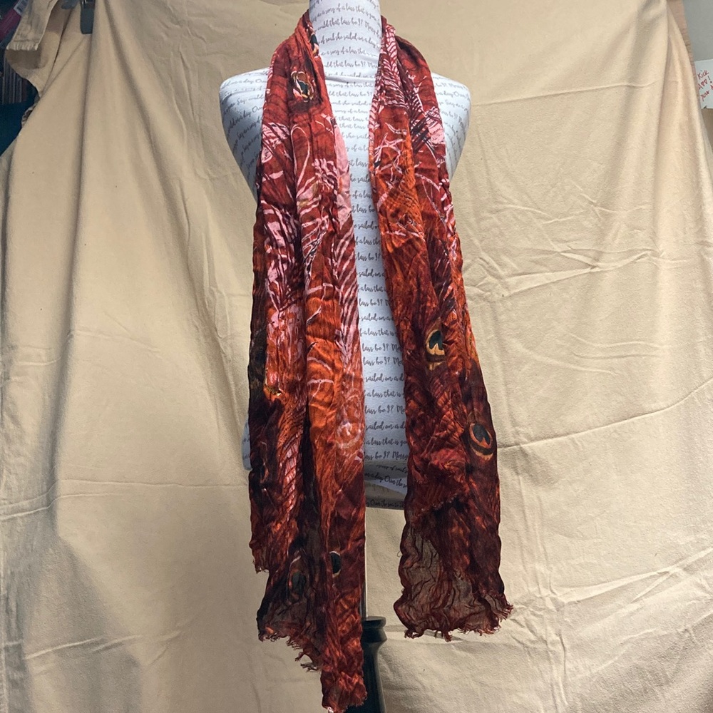 Lightweight woven women’s peacock fashion scarf Y2K